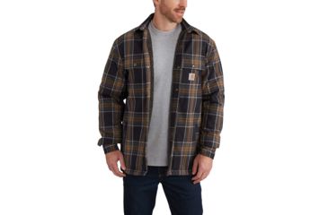 Image of Carhartt Hubbard Sherpa Lined Shirt Jacket for Mens, Black, 2XL/Regular 102333-001-REG-2XL