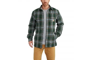 Image of Carhartt Hubbard Sherpa Lined Shirt Jacket for Mens, Canopy Green, 2XL/Regular 102333-365-REG-2XL
