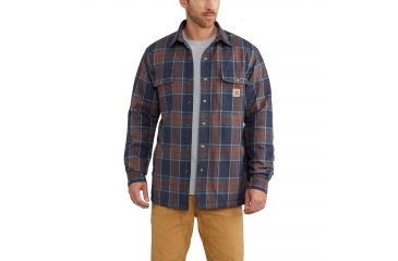 Image of Carhartt Hubbard Sherpa Lined Shirt Jacket for Mens, Navy, 2XL/Regular 102333-412-REG-2XL
