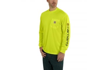 Image of Carhartt HV Force Color Enhanced Graphic Long Sleeve T-Shirt, Brite Lime, Extra Large/Regular 102181-323-REG-XL