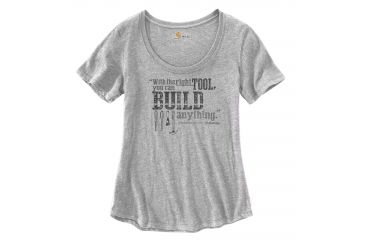 Image of Carhartt Lockhart Graphic Bld Anythng Short Sleeve Scp T-shirt - Womens, Heather Gray, L-REG 103057-034-REG-L