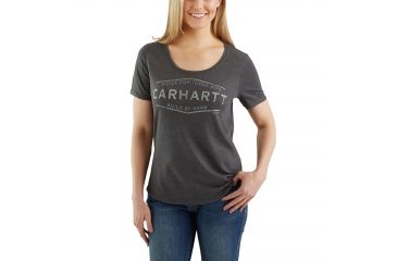 Image of Carhartt Lockhart Graphic Blt by Hnd Short Sleeve Scp T - Womens, Carbon Heather, M-REG 103077-026-REG-M