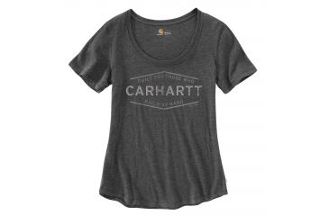Image of Carhartt Lockhart Graphic Blt by Hnd Short Sleeve Scp T - Womens, Carbon Heather, M-REG 103077-026-REG-M
