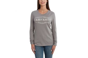 Image of Carhartt Lockhart Grphc Bult By Hnd Long Sleeve T-Shirt for Womens, Heather Gray, Extra Small/Regular 102763-034-REG-XS