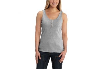 Image of Carhartt Lockhart Henley Tank for Womens, Heather Gray, Medium/Regular 102453-034-REG-M