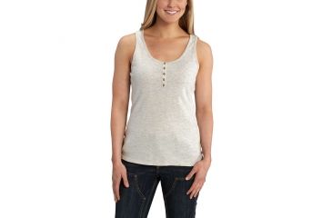 Image of Carhartt Lockhart Henley Tank for Womens, Oatmeal Heather, Extra Small/Regular 102453-278-REG-XS