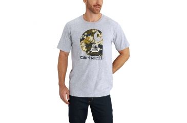 Image of Carhartt Lubbock Graphic H2H Dog Tags Short Sleeve T-Shirt for Mens, Heather Gray, Medium/Regular 102859-034-REG-M