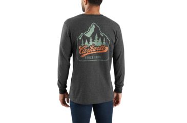 Image of Carhartt M Workwear Mountain Ptch Grpc Long Sleeve Pkt TS - Mens, Carbon Heather, Small, 104029-026REGSA