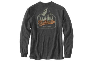 Image of Carhartt M Workwear Mountain Ptch Grpc Long Sleeve Pkt TS - Mens, Carbon Heather, Small, 104029-026REGSA
