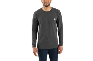 Image of Carhartt M Workwear Mountain Ptch Grpc Long Sleeve Pkt TS - Mens, Carbon Heather, Small, 104029-026REGSA