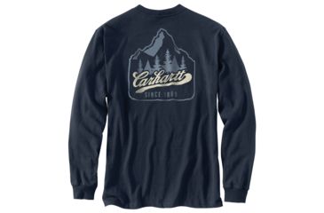 Image of Carhartt M Workwear Mountain Ptch Grpc Long Sleeve Pkt TS - Mens, Navy, Small, 104029-412REGSA
