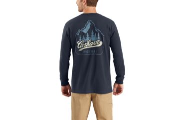 Image of Carhartt M Workwear Mountain Ptch Grpc Long Sleeve Pkt TS - Mens, Navy, Small, 104029-412REGSA