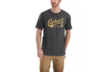 Image of Carhartt Maddock Graphic Carhartt Ax Short Sleeve T-shirt - Mens, Carbon Heather, XL-REG 103183-026-REG-XL