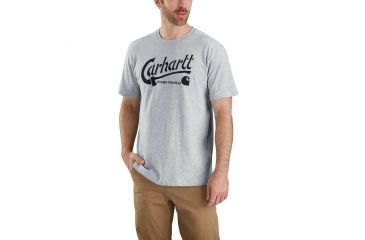 Image of Carhartt Maddock Graphic Carhartt Ax Short Sleeve T-shirt - Mens, Heather Gray, 2XL-REG 103183-034-REG-2XL
