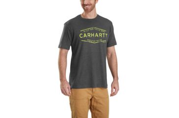 Image of Carhartt Maddock MBH Graphic Short Sleeve T-shirt - Mens, Carbon Heather, L-REG 103182-026-REG-L