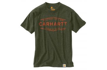 Image of Carhartt Maddock MBH Graphic Short Sleeve T-shirt - Mens, Moss Heather, 2XL-REG 103182-387-REG-2XL