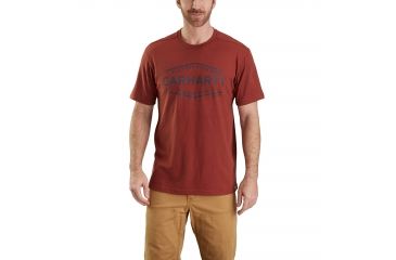 Image of Carhartt Maddock MBH Graphic Short Sleeve T-shirt - Mens, Fired Brick Heather, 2XL-REG 103182-644-REG-2XL