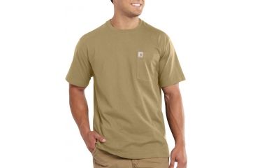 Image of Carhartt Maddock Pocket Short-Sleeve Shirt - Men's-Dark Khaki-Large