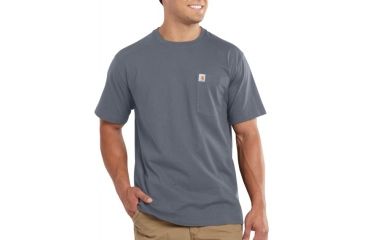 Image of Carhartt Maddock Pocket Short-Sleeve Shirt - Men's-Flint Stone-Medium