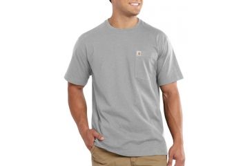 Image of Carhartt Maddock Pocket Short-Sleeve Shirt - Mens-Heather Grey-Large
