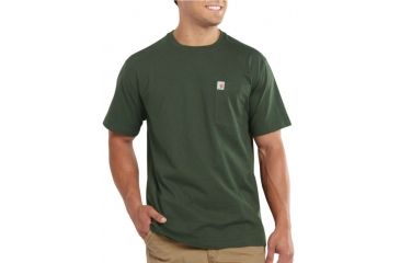 Image of Carhartt Maddock Pocket Short-Sleeve Shirt - Mens-Duffle Bag Green-X-Large