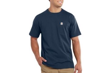 Image of Carhartt Maddock Pocket Short-Sleeve Shirt - Mens-Navy-X-Large