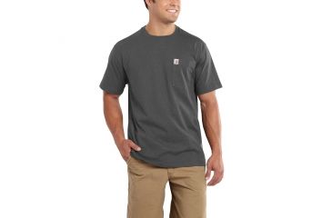 Image of Carhartt Maddock Pocket Short Sleeve T-Shirt for Mens, Carbon Heather, Medium/Regular 101125-026-REG-M