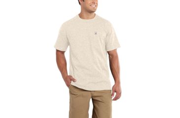 Image of Carhartt Maddock Pocket Short Sleeve T-Shirt for Mens, Oatmeal Heather, Medium/Regular 101125-278-REG-M
