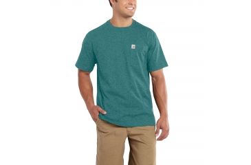 Image of Carhartt Maddock Pocket Short Sleeve T-Shirt for Mens, Alpine Green Heather, Medium/Regular 101125-322-REG-M