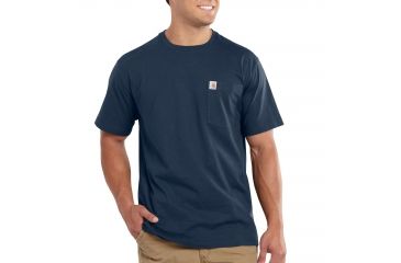 Image of Carhartt Maddock Pocket Short Sleeve T-Shirt for Mens, Navy, Extra Small/Regular 101125-412-REG-XS