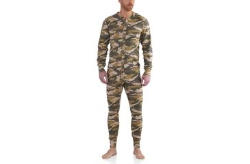 Image of Carhartt Midweight Cotton Union Suit for Mens, Rugged Khaki Camo, Medium/Regular K226-294-REG-MED