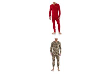 Image of Carhartt Midweight Cotton Union Suit for Mens, Red, Rugged Khaki Camo
