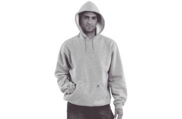 Image of Midweight Hooded Pullover Sweatshirt - Mens-Heather Grey-Large-Regular