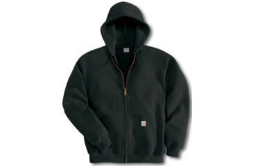 Image of Carhartt Midweight Hooded Zip-Front Sweatshirt - Men's-Olive-Large-Regular