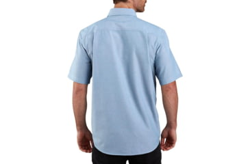 Image of Carhartt Midweight Short-Sleeve Button-Front Shirt - Mens, Blue Chambray, Large, 104369-CBL-REG-L