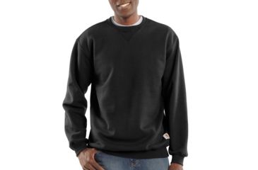 Image of Carhartt Midweight Sweatshirt Crewneck Org Fit-Mens, Black, 4XLarge, Tall, K124-BLK-TLL-4XL