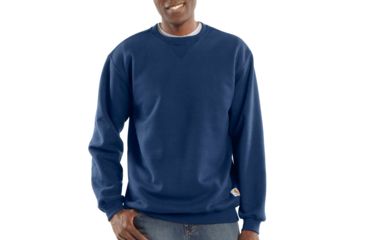 Image of Carhartt Midweight Sweatshirt Crewneck Org Fit-Mens, New Navy, 4XLarge, Tall, K124-472-TLL-4XL