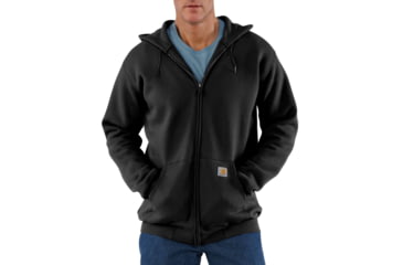 Image of Carhartt Midweight Sweatshirt Hdd Zip Front Org Fit-Mens, Black, 4XLarge, Tall, K122-BLK-TLL-4XL