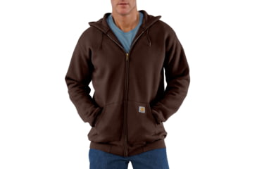 Image of Carhartt Midweight Sweatshirt Hdd Zip Front Org Fit-Mens, Dark Brown, 4XLarge, Tall, K122-DKB-TLL-4XL