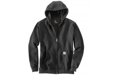 Image of Carhartt Midweight Hooded Zip-Front Sweatshirt - Men's, Carbon Heather, XXL-REG, K122-026-REG-XXL