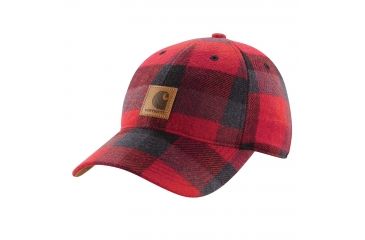 Image of Carhartt OdeShort Sleeve a Flannel Cap for Womens, Chili, One Size Fits All 102842-647-OFA