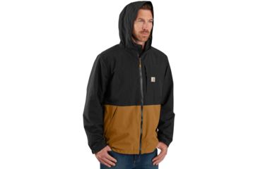 Image of Carhartt OJ039 Storm Defender Nylon Jacket - Mens, Black/Carhartt Brown, Small, 104039-N05-REG-S