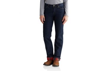 Image of Carhartt Original Fit Blaine Flannel Lined Jean for Womens, Midnight Sky, 4/Short 102729-464-SHT-4