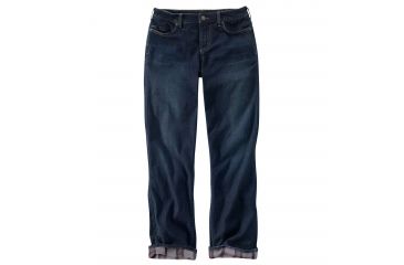 Image of Carhartt Original Fit Blaine Flannel Lined Jean for Womens, Midnght Sky/Storm Frnt Gry, 2/Regular 102729-982-REG-2