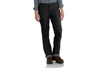 Image of Carhartt Original Fit Crawford Flce Lined Pant - Womens, Black, 4, Tall, 102213-001-TLL-4