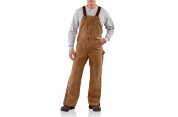 Image of Carhartt Quilt Lined Sandstone Bib Overall for Mens, Carhartt Brown, 34/28 R27-211-28-34