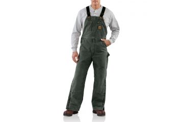 Image of Carhartt Quilt Lined Sandstone Bib Overall for Mens, Moss, 38/32 R27-MOS-32-38
