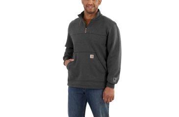 Image of Carhartt Rain Defender Paxton HQuarter Zip Sweatshirt for Mens, Carbon Heather, Medium/Regular 102277-026-REG-M