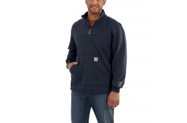 Image of Carhartt Rain Defender Paxton HQuarter Zip Sweatshirt for Mens, Navy, Medium/Regular 102277-412-REG-M