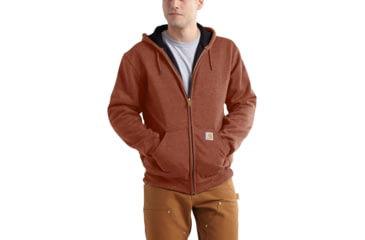 Image of Carhartt Rain Defender Rutland Thrermal Lined Hooded Zip-Front Sweatshirt for Mens, Sequoia Heather, 2XL/Regular 100632-221-REG-2XL